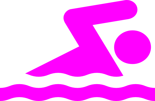 Pink Swimmer Clip Art At Clker - Free Style Swimming Clip Art (600x390)