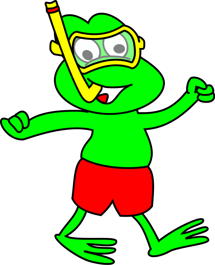 Freddy Frog Clip Art - Frog In Bathing Suit (1037x1280)