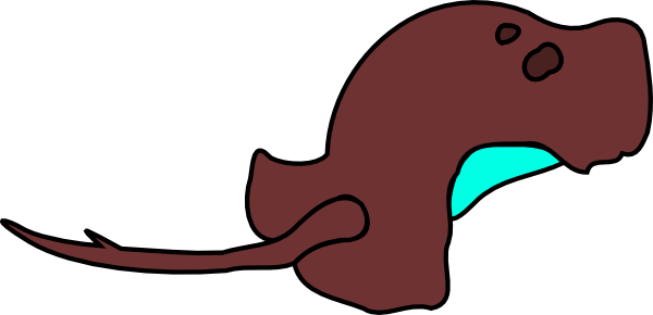 Stingray Swimming Clip Art - Gambar Ikan Pari Kartun (600x290)