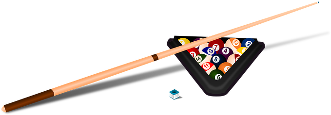 Free Billiards Clip Art - Billiard Balls And Stick (1000x500)