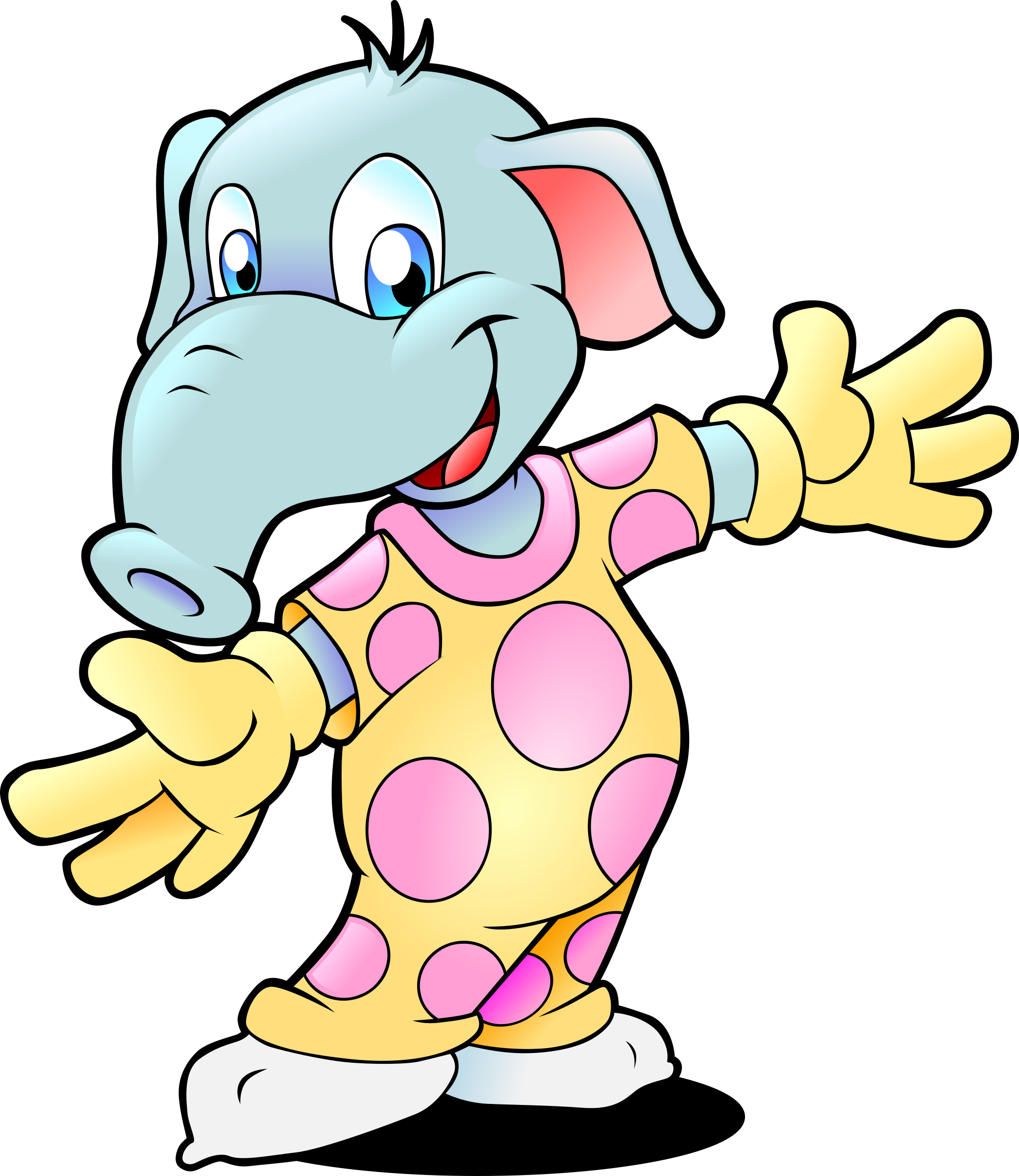 Big Image - Cartoon Elephant In Pajamas (2079x2400)