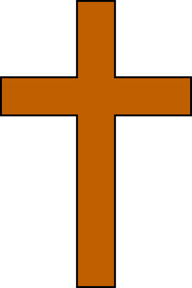 Brown Cross Clip Art Free - Brown Cross (396x592)