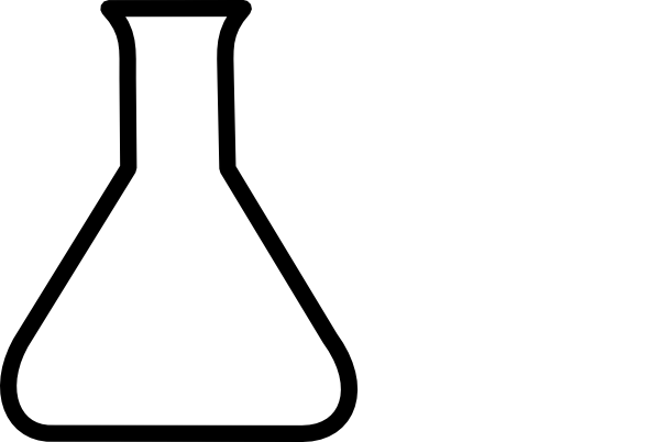 Science Clipart Black And White - Conical Flask Clip Art (600x402)
