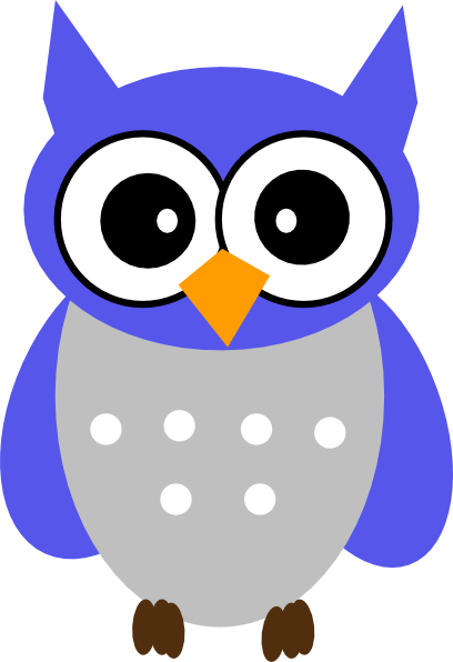 Blue Gray Owl Clip Art At Clker - Green Owl Clip Art (408x596)