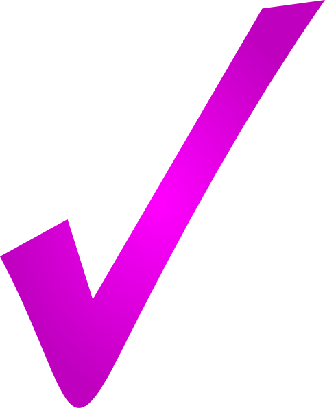 Pink Gradient Check Mark Clip Art - Pink Check Mark Clip Art (474x595)
