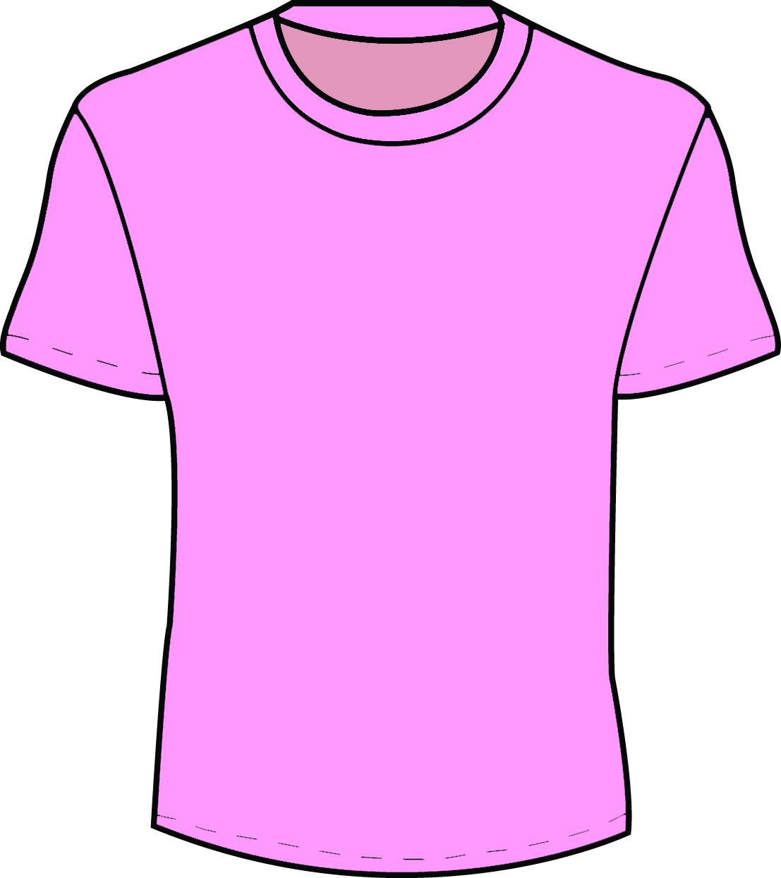 Girl T Shirt Clipart Clip Art Library - Pink T Shirt Template (1107x1244)