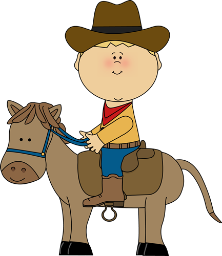 Clipart For Kids - Cowboy On A Horse Clipart (433x500)