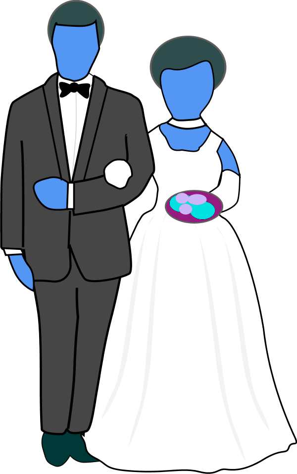 Vector Clip Art - Bride And Groom Clipart (600x956)
