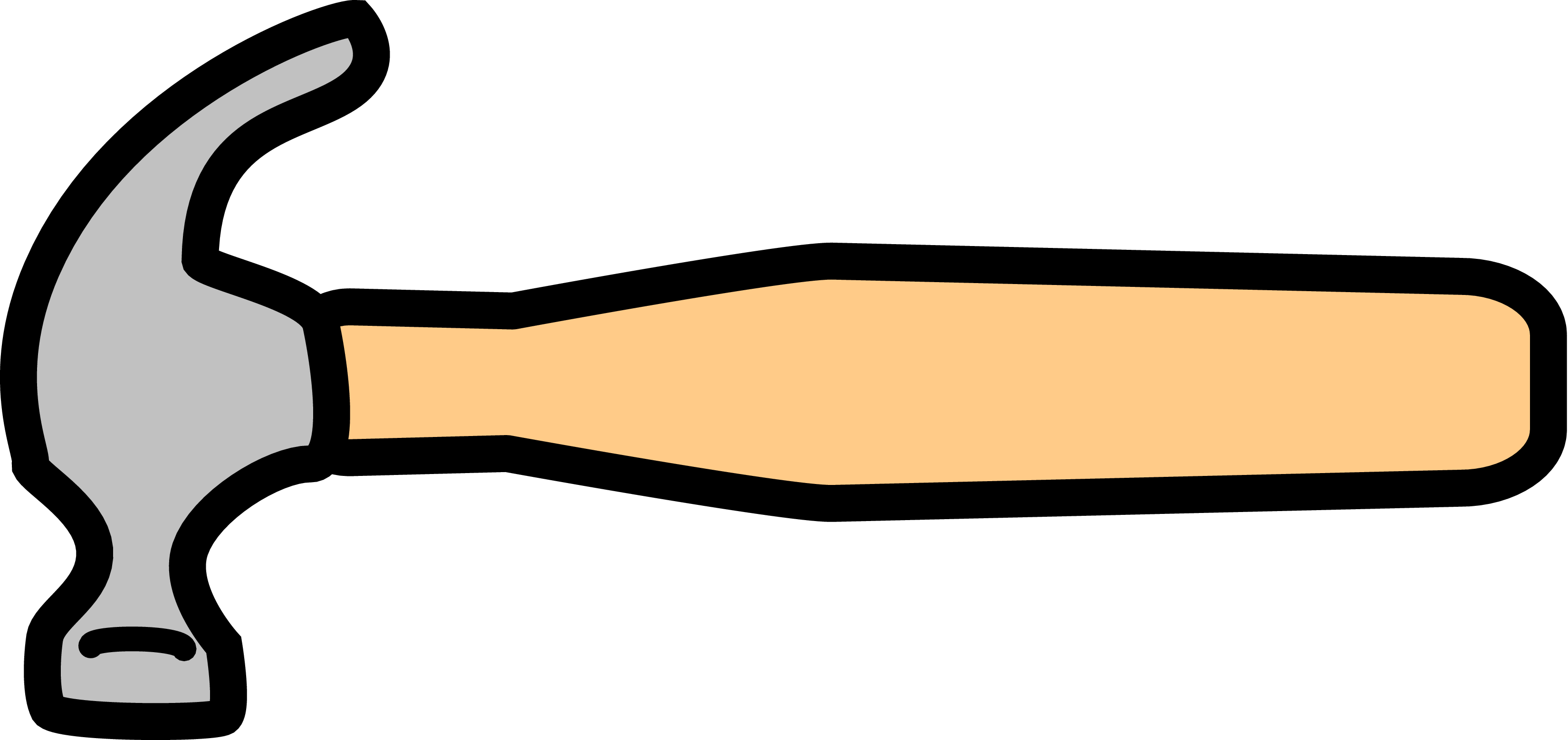 Simple Hammer Clipar - Hammer Clipart (3300x1558)