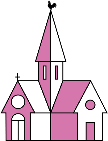 Héraldique Meuble Eglise - Pink Church Clip Art (400x550)