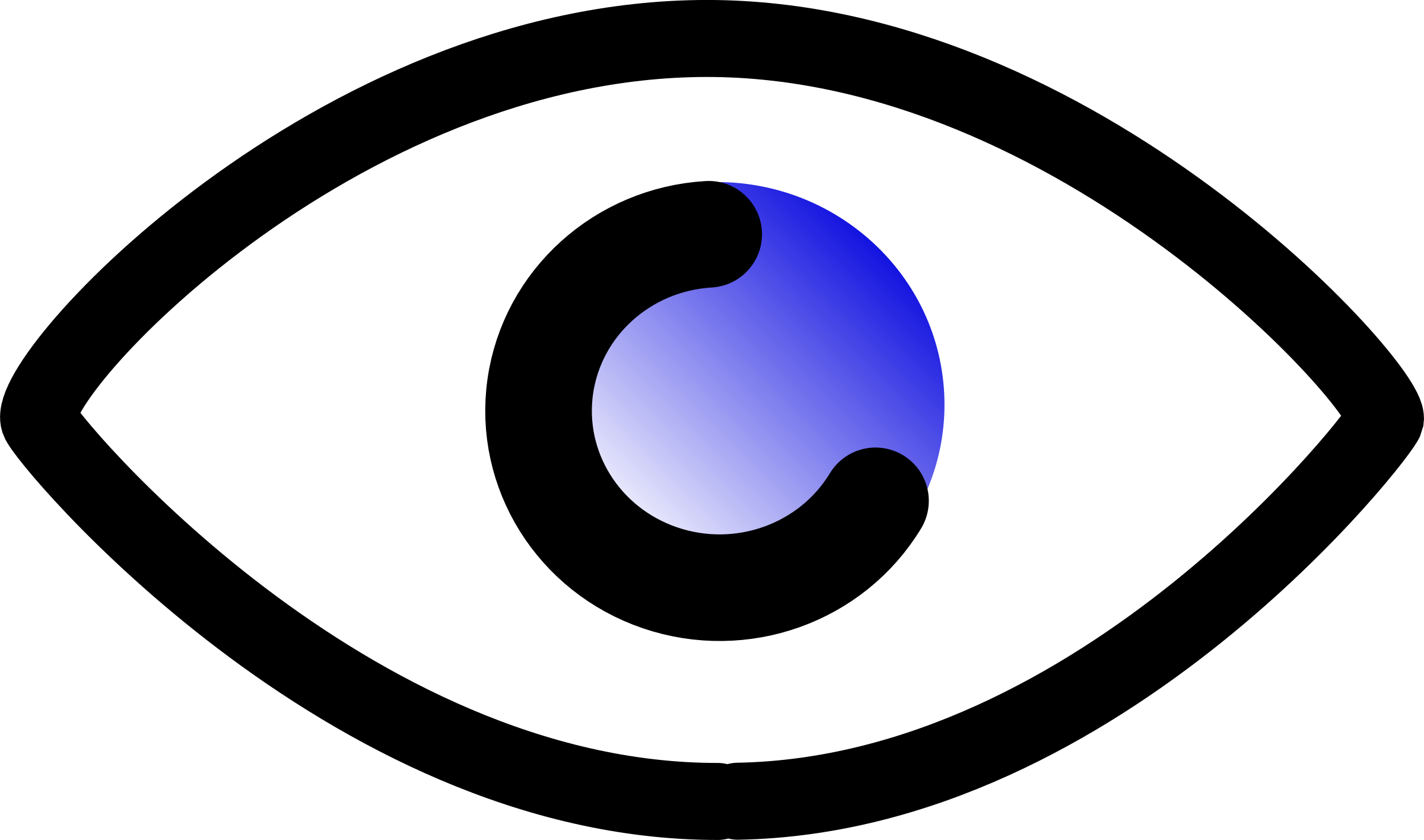 Eye Vector - Cartoon Outline Of Eye (2400x1416)
