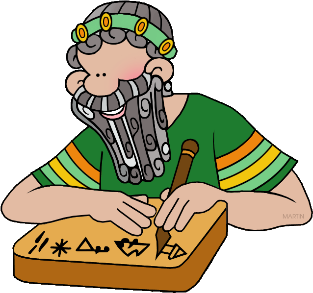 Scribe - Ancient Egyptian Scribes Cartoon (648x615)
