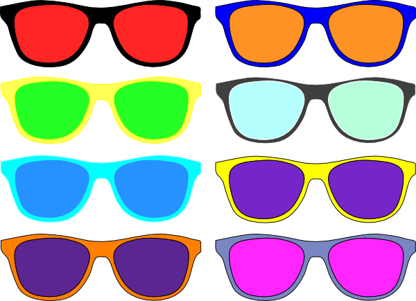 Colorful Sunglasses Clip Art At Clker - Colorful Sunglasses Clipart (600x434)
