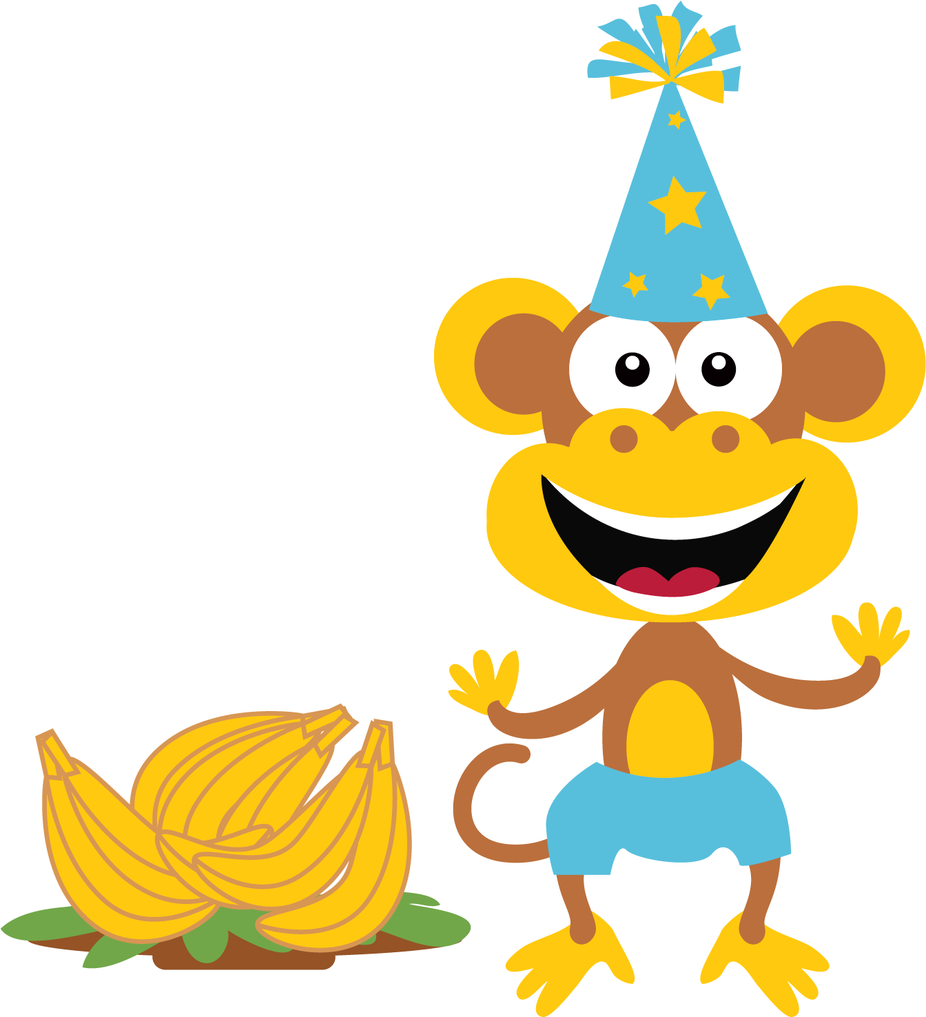 Boy - Monkey - Clip - Art - Party Monkey Clipart (1355x1500)