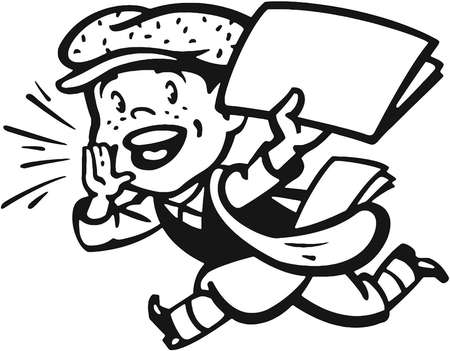 Clipart Of A Paper Boy Pencil And In Color - Newspaper Boy Clip Art (1600x1213)