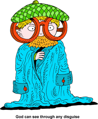 God Sees Through Disguises - Disguise Clipart (329x400)