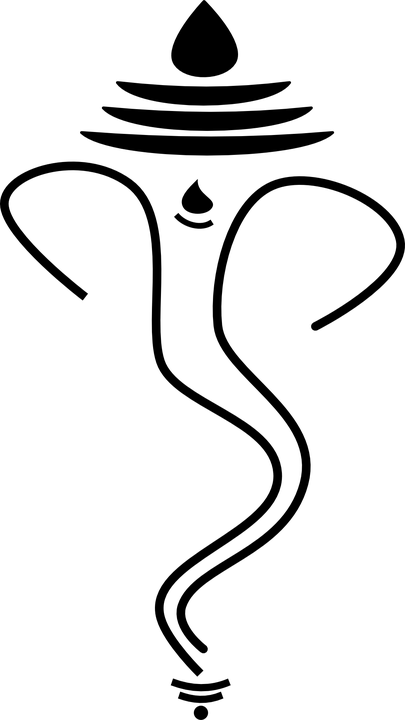 Ganpati Image Black And White (405x720)