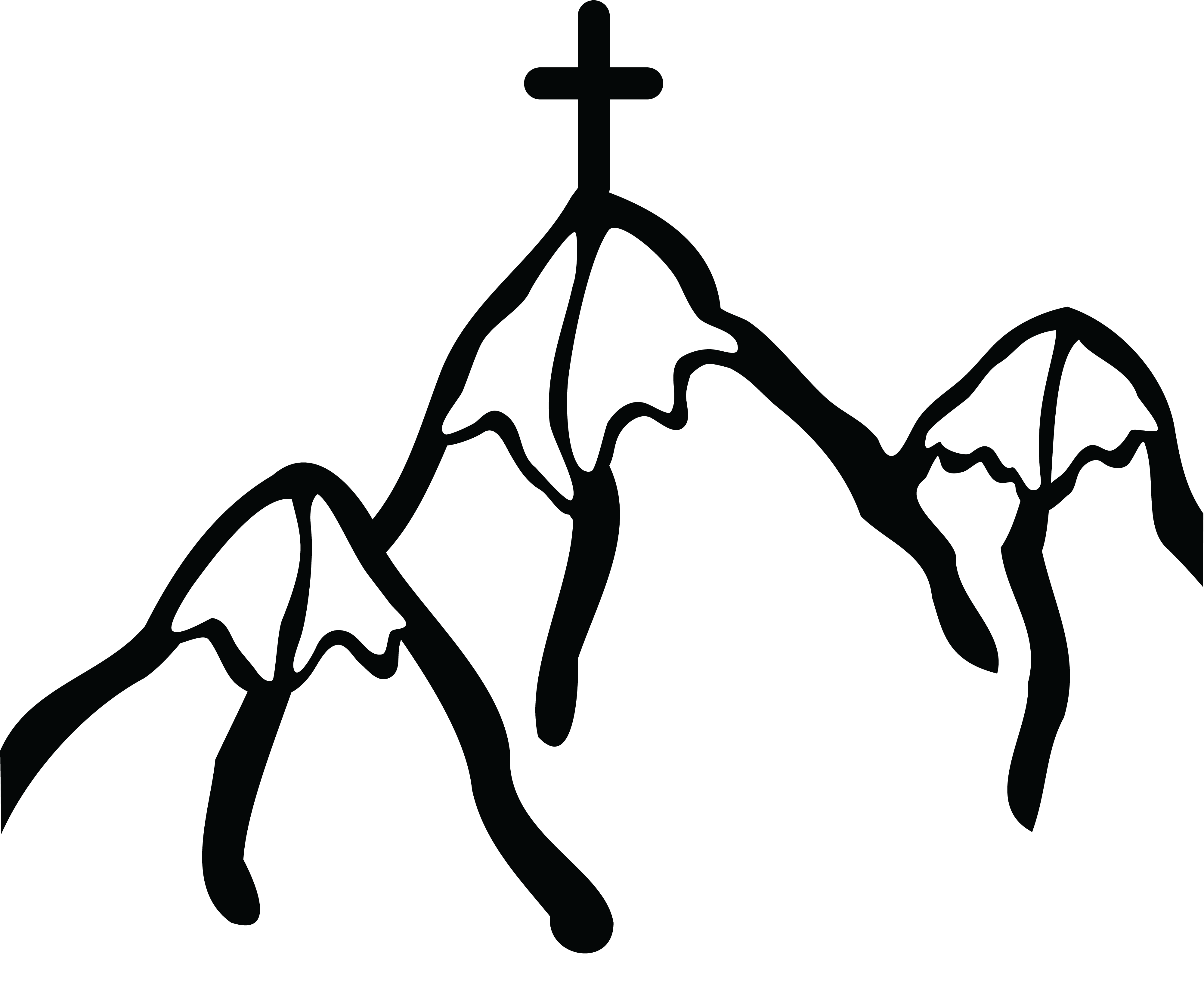 Free Clipart Of A Cross On Mountains - Mountains With Cross Clipart (4000x3283)