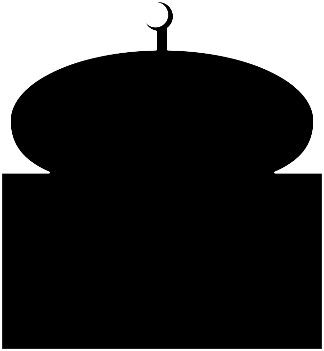 Dome Clipart Black And White - Clip Art Masjid (664x720)