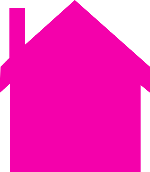 Pink House Silhouette Clip Art - Pink House Clip Art (522x598)