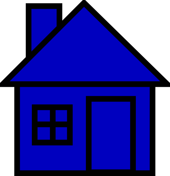 Blue House Clip Art - Blue House Clip Art (582x600)