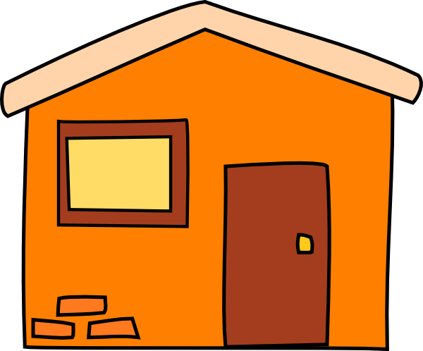 Orange House Clip Art - Orange House Clipart (600x498)