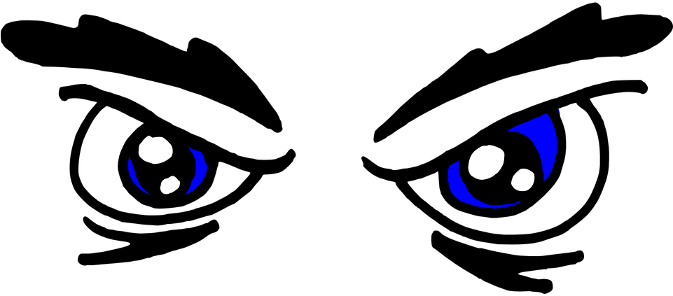Blue Eyes Clipart Funny Eye - Angry Eyes Clipart (960x480)