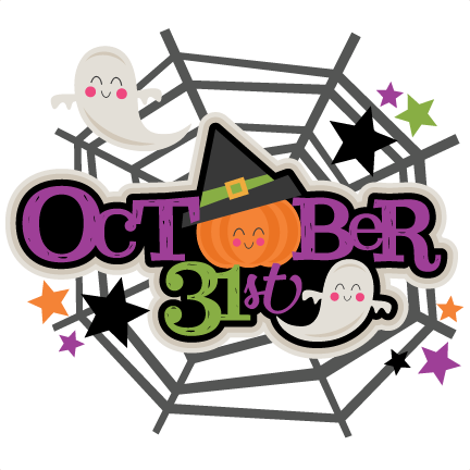 October 31st Title Svg Scrapbook Cut File Cute Clipart - Cute Halloween Clipart (432x432)