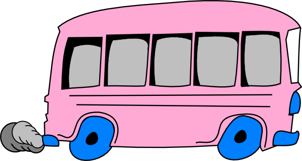 Pink School Bus Clip Art - Bus Clip Art Pink (600x319)