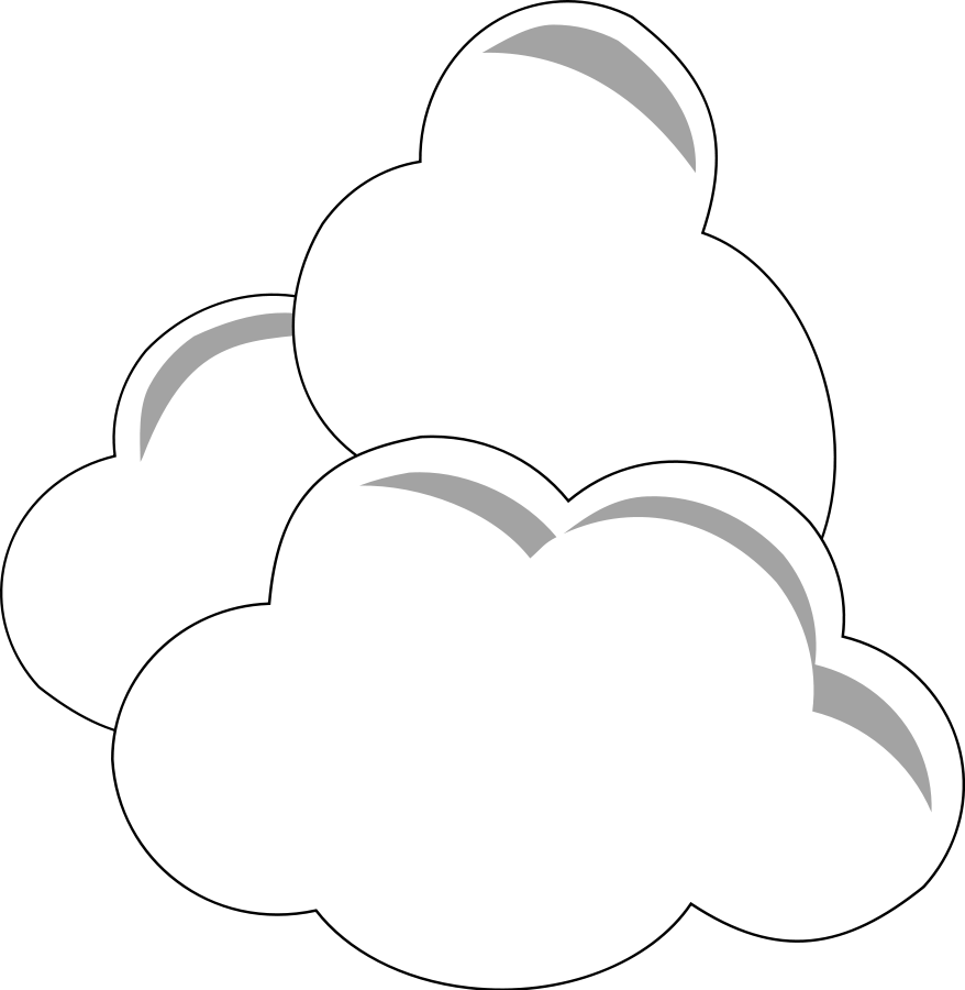 Simple Clouds Png Images - Comulus Clouds Clipart Black And White (878x900)