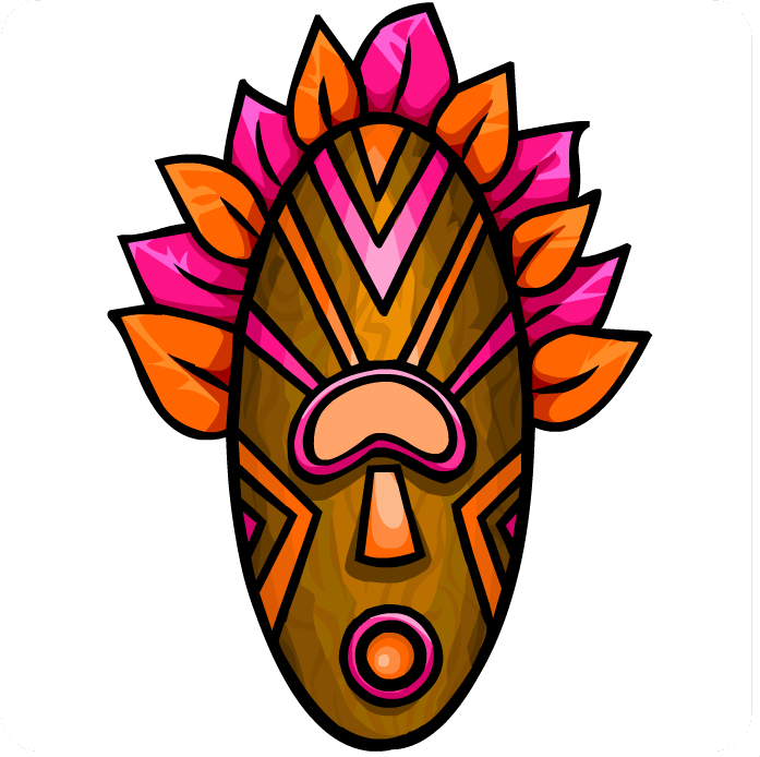 Pink Tiki Mask - Tiki Mask (697x694)