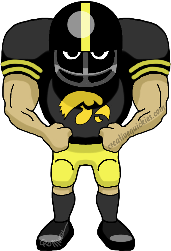 Iowa Hawkeye Mascot Clipart - Steelers Football Jersey Cartoon (752x940)