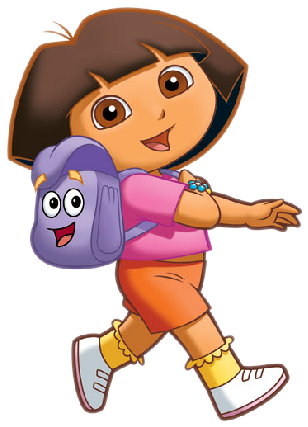 Dora And Happy School Bag Walking To School - Dora The Explorer (500x500)