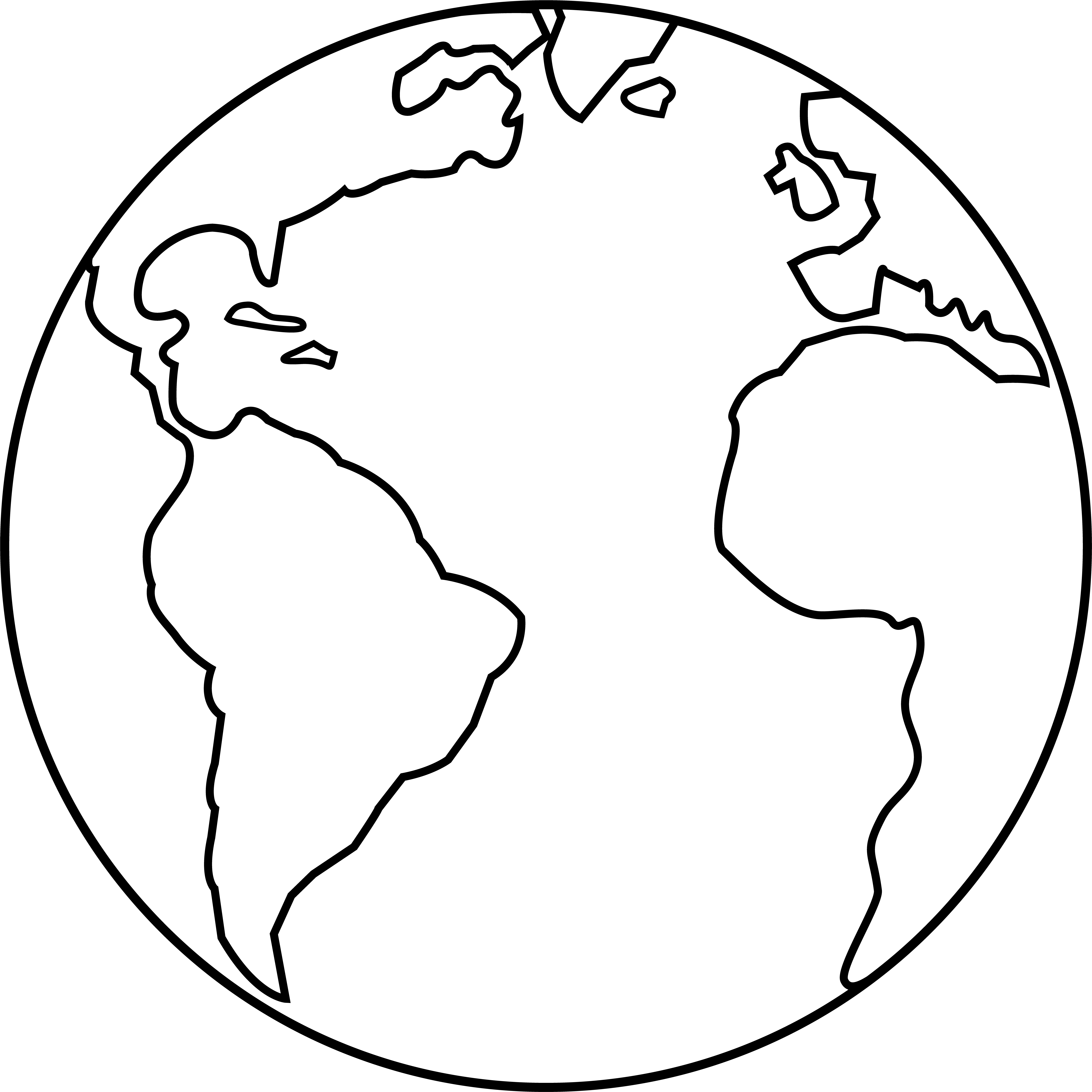 Planet Earth Line Art - Planet Earth Line Art (8031x8174)