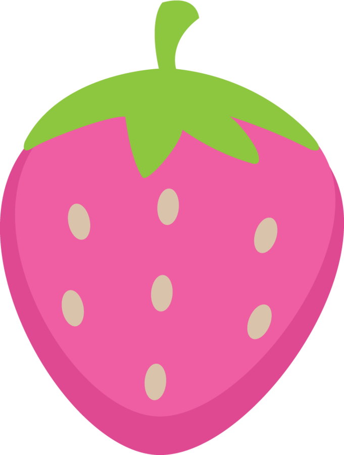 Picnic Clipart Pink - Pink Strawberry Clipart (681x900)