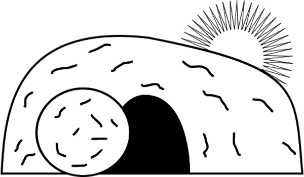 Vector Clip Art - Empty Tomb Of Jesus (600x350)