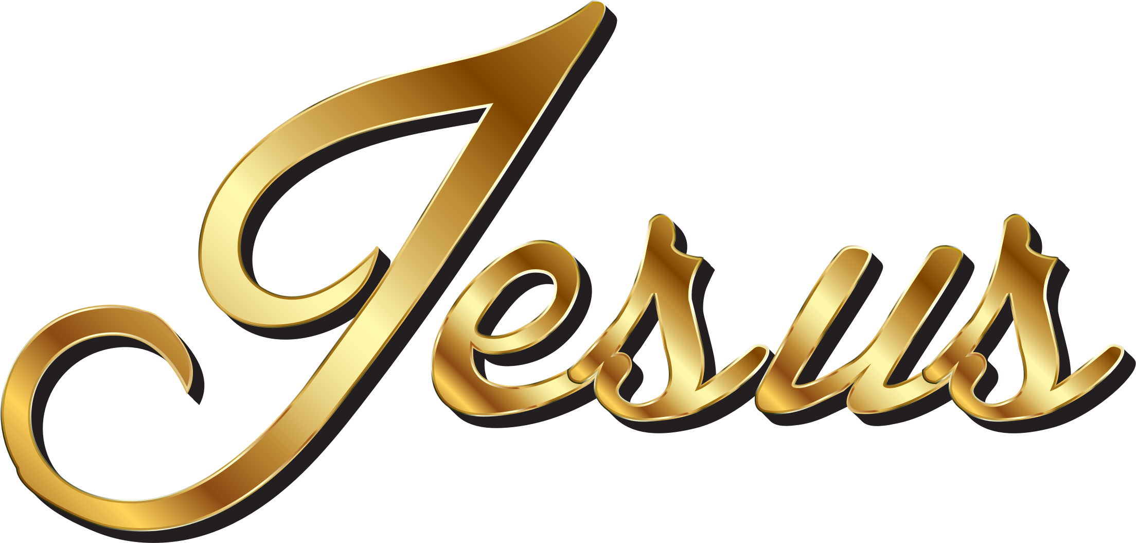 Christ Clipart Name Jesus - Jesus Gold (2208x1055)