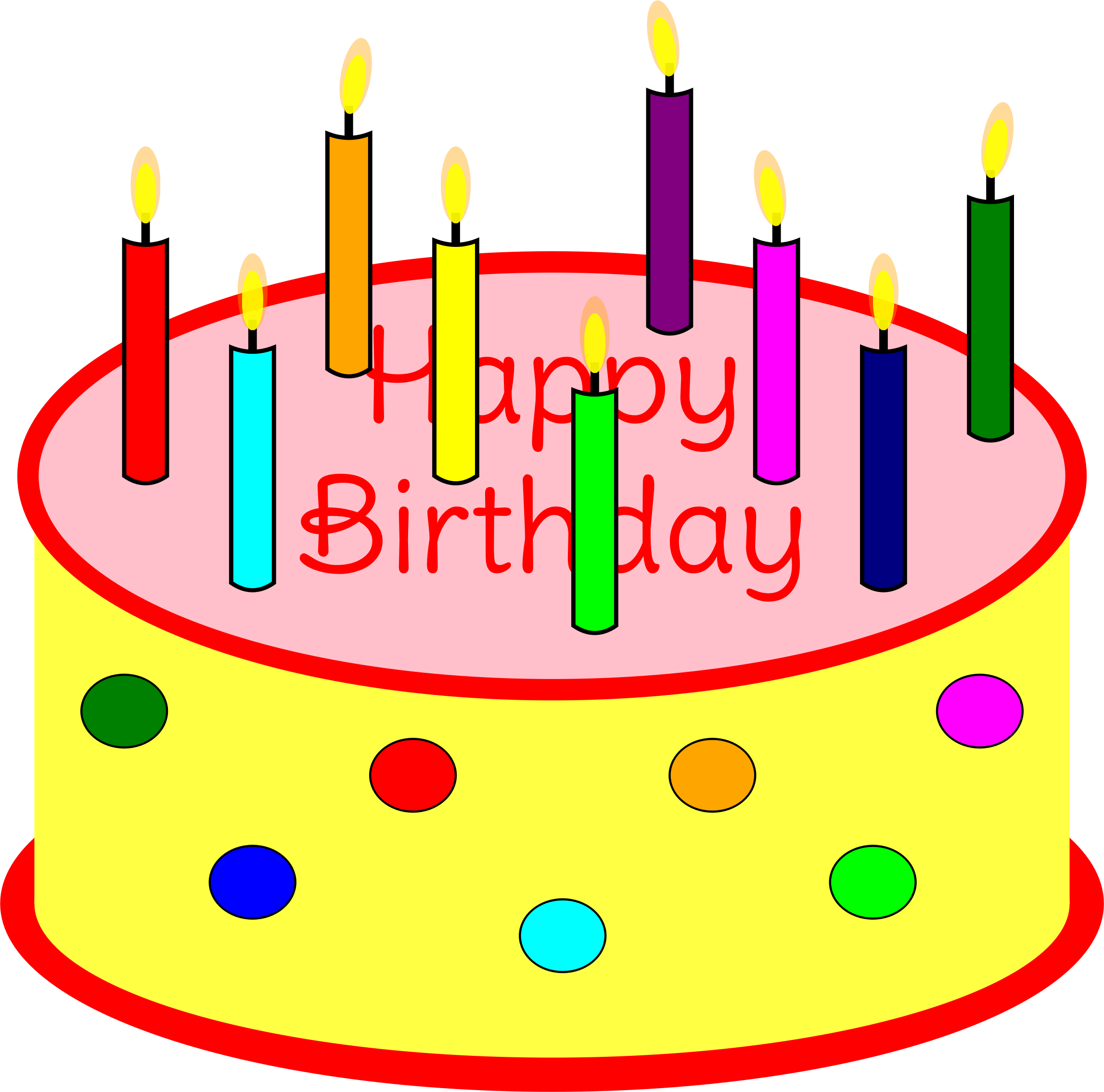 Clip Art Cake Candles Clipart Flickering Candle Birthday - Birthday Cake With Candles Clipart (2294x2269)