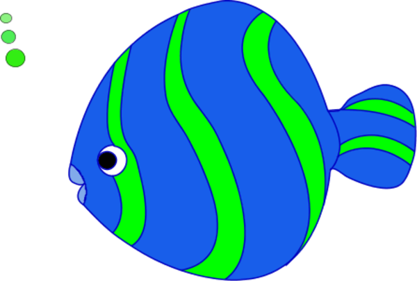 Large Bowl Fish Bubbling Vector Clip Art - Coral Reef Fish (600x405)