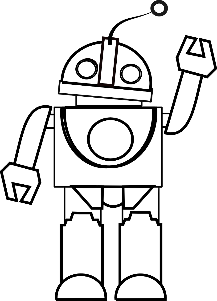 Toy Clipart Black And White - Robot Black And White Clipart (921x1280)