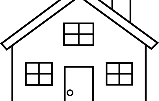 House Clipart Black And White & House Black And White - Simple Drawings Of Houses (550x350)