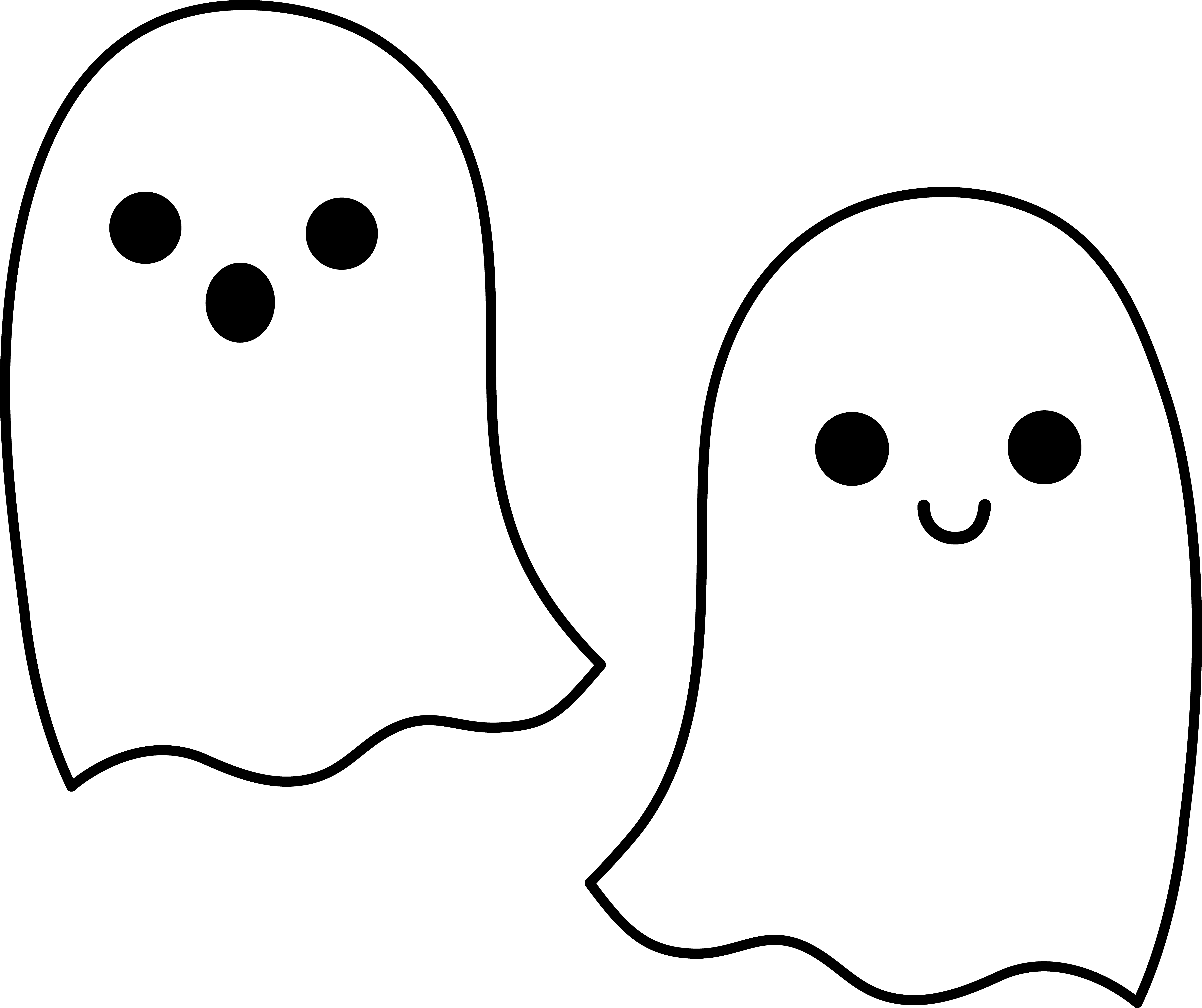 Halloween Ghost Border Clipart - Cute Tapety (5942x4982)