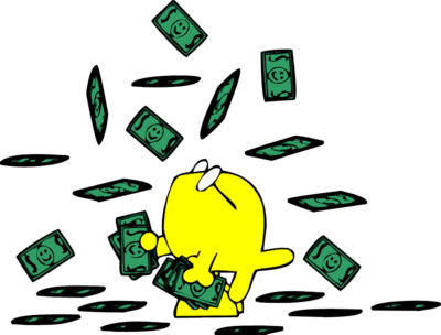 Raining Dollars On Christian Fish - Falling Money Clipart Png (640x480)