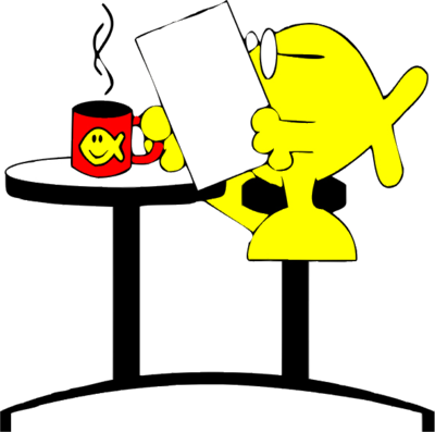 Christian Fish At Coffee Shop - Clip Art (400x397)