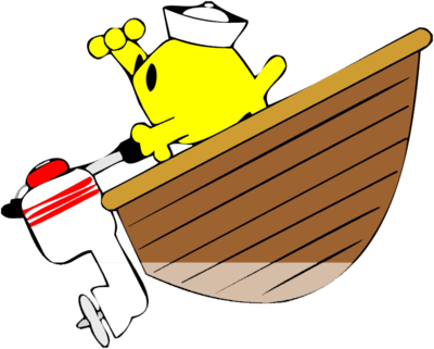 Christian Fish On A Motorboat - Motorboat (400x321)