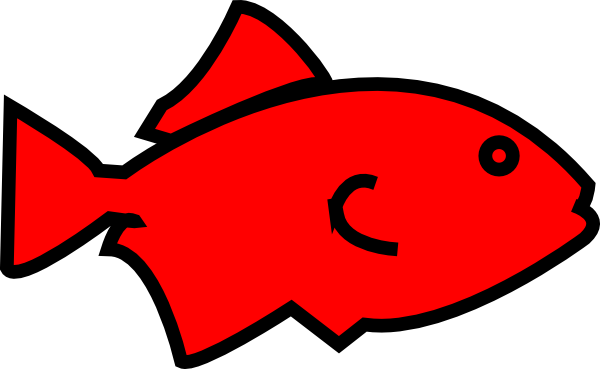 Fish Outline Red Clipart Free Clip Art Images - Clip Art Red Fish (600x369)