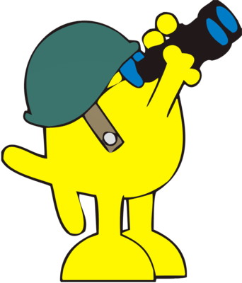 Military Christian Fish - Cliparts Of Watching (342x400)