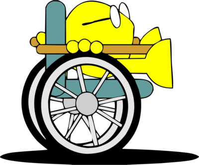 Grandpa Christian Fish - Wheelchair Clipart Old Man (400x331)