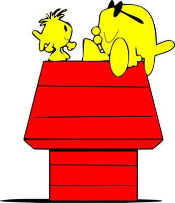Christian Fish Snoopy - Snoopy On Doghouse Png (345x400)