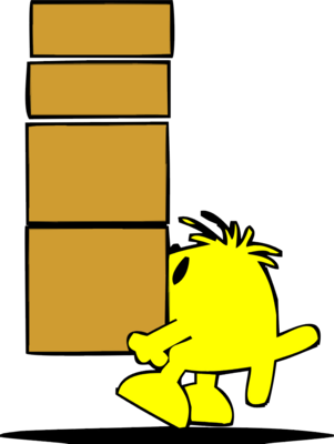 Carrying Boxes Clipart - Girl Carry Big Box Clipart (301x400)